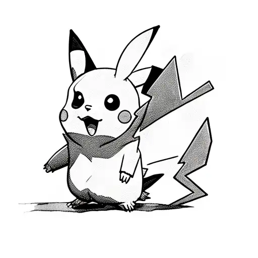 Happy Pikachu tattoo design idea