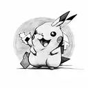 Happy Pikachu tattoo design idea