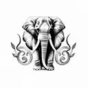 3 elephants  tattoo design idea
