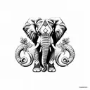 3 elephants  tattoo design idea