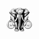 3 elephants  tattoo design idea