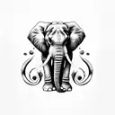 3 elephants  tattoo design idea