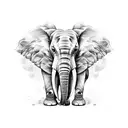 elephants with babes tattoo design idea