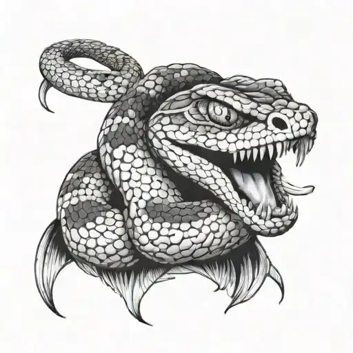 rattle snake  head only  tattoo design idea