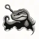 rattlesnake head facing right with tongue out  tattoo design idea