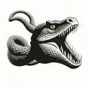 rattlesnake head facing right with tongue out  tattoo design idea