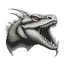 rattlesnake head facing right with tongue out  tattoo design idea