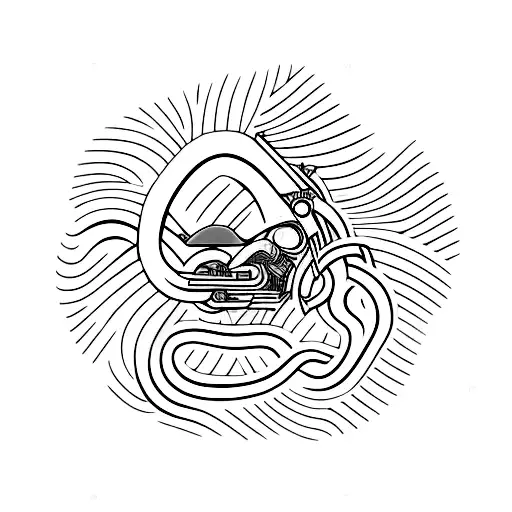 EKG with motorcycle  tattoo design idea