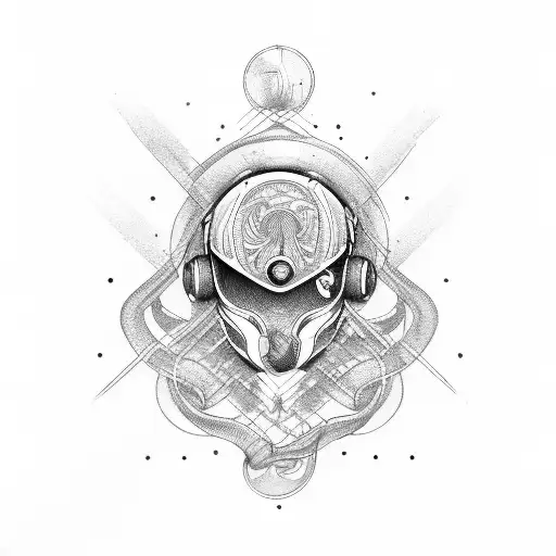 heartbeat with motorcycle  tattoo design idea