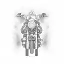 heartbeat with motorcycle  tattoo design idea