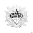 EKG with motorcycle  tattoo design idea