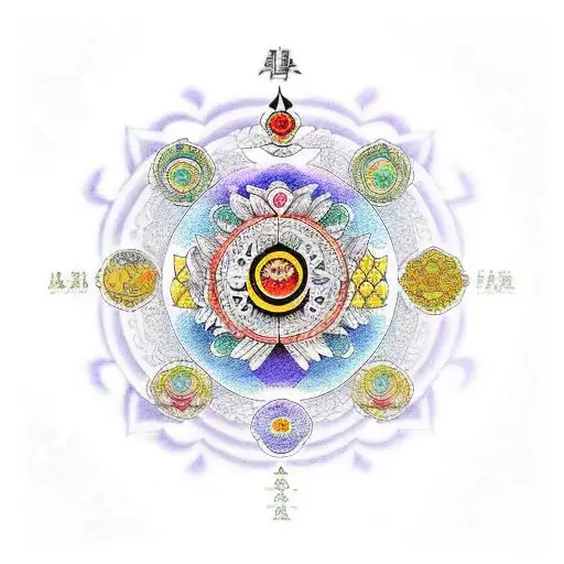7 chakras tattoo design idea