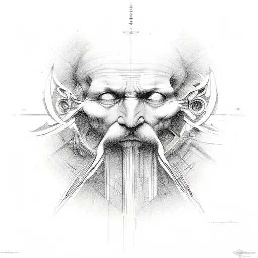 da vinci man tattoo design idea