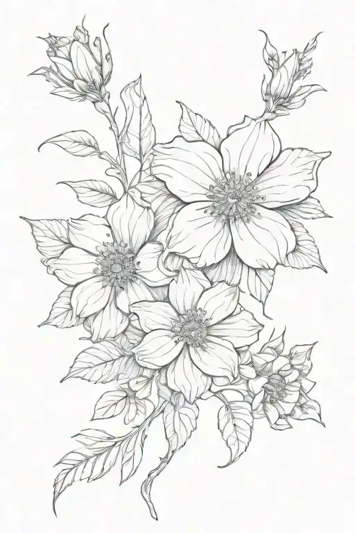 Floral tattoo design idea