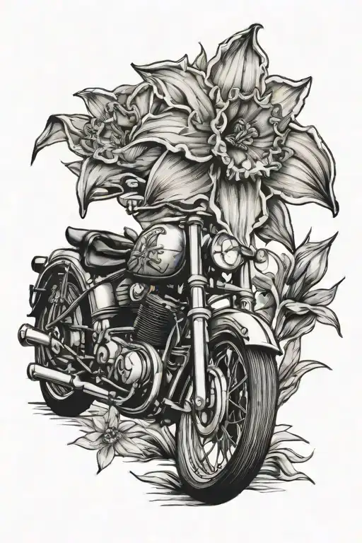 daffodil Big Dipper Germany motorcycle tattoo design idea