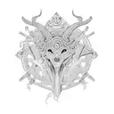 Opened human jaw in Celtic pattern style tattoo design idea