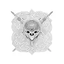 Opened human jaw in Celtic pattern style tattoo design idea