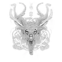 Opened human jaw in Celtic pattern style tattoo design idea