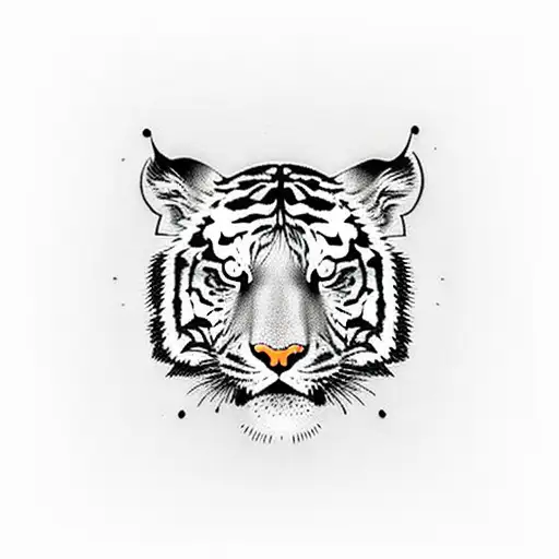 Tiger and Roses tattoo design idea