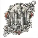 army engineer castle   tattoo design idea