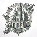 army engineer castle   tattoo design idea