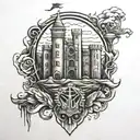 army engineer castle   tattoo design idea