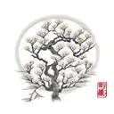 Magnolia tree with branches tattoo design idea