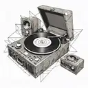 record player tattoo design idea