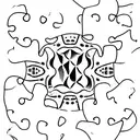 A puzzle piece shaped like a polar bear paw print, with a nature scene inside tattoo design idea