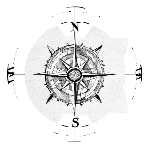 compass #tattoo #stencil #compasstattoostencil | Compass tattoo design, Compass  tattoo, Compass and map tattoo