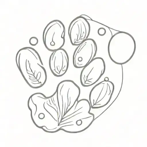 potato and cat paw print tattoo design idea