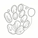 potato and cat paw print tattoo design idea