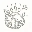 potato and cat paw print tattoo design idea