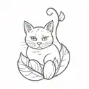 potato and cat paw print tattoo design idea