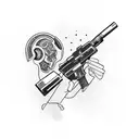 gun shooter tattoo design idea
