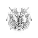 gun shooter tattoo design idea