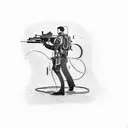 gun shooter tattoo design idea