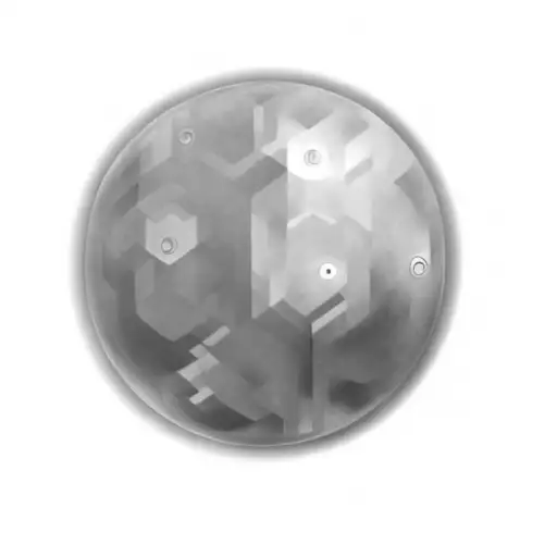 a blue and purple sphere on a black background tattoo design idea