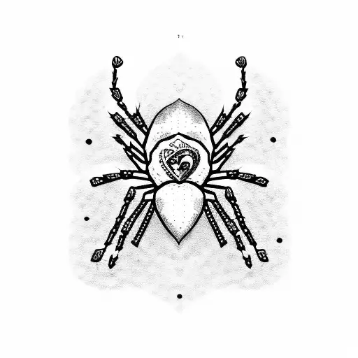 spiders in the shape of a heart tattoo design idea