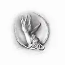 Job from the bible laying on the ground reaching out tattoo design idea