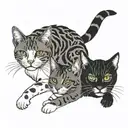 cat, 3 heads tattoo design idea