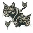 cat, 3 heads tattoo design idea