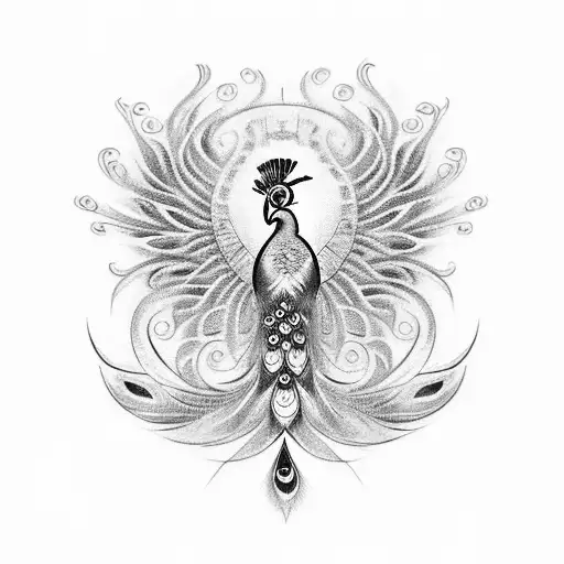 Peacock tattoo design idea