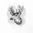 a Deer near a river and a fig tree tattoo design idea