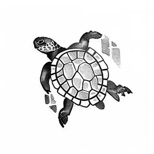 tiny watercolor sea turtle tattoo design idea
