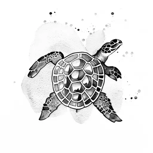 watercolor sea turtle tattoo design idea