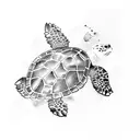 tiny watercolor sea turtle tattoo design idea