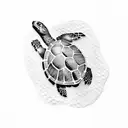 tiny watercolor sea turtle tattoo design idea