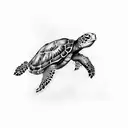 watercolor sea turtle tattoo design idea