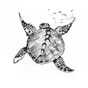 watercolor sea turtle tattoo design idea